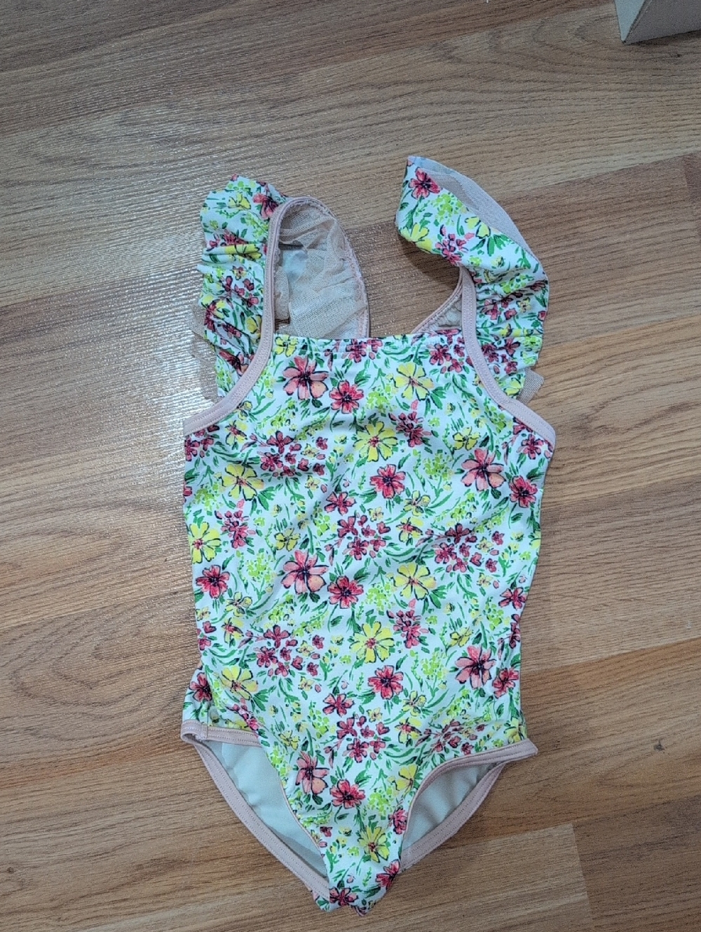 Harper Canyon White Floral One-Piece Swimsuit with Pink & Yellow Flowers